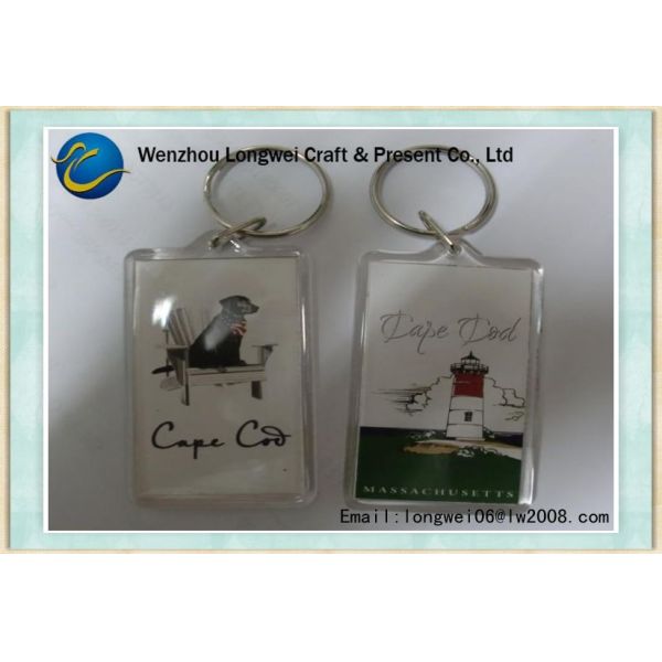 Повторно использованный пластиковый акриловый магнит холодильника с кольцом прочного металла ключевым