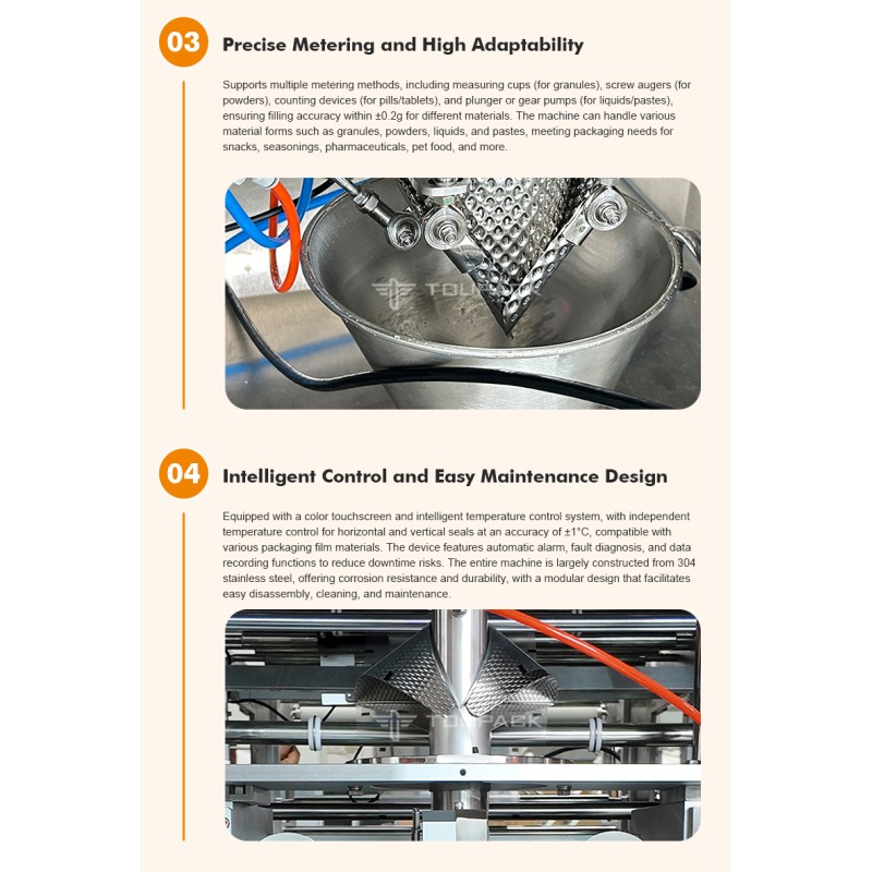 Automatic Vertical Form Fill Seal Machine for 200g-1000g Food Packaging with 150 bags/min and Intelligent Control System