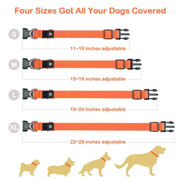 Водоустойчивый прочный перезаряжаемые воротник собаки СИД для небольших средних больших собак