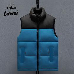 Vestuário de Inverno Coletes grossos Quilted Utilidade quente Contraste de cores Vestido sem mangas Colete de tamanho maior Vestido masculino