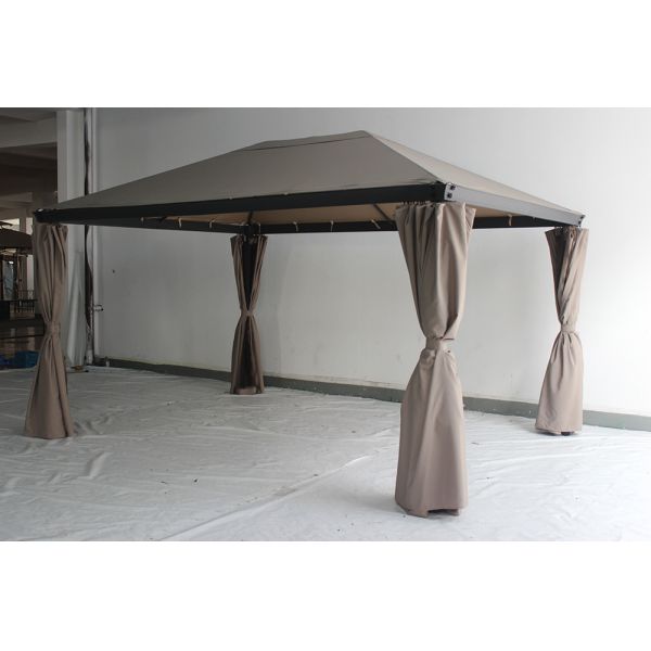 3*4*2.7M Aluminum Garden Gazebo with Rust-Proof Metal Frame and Steel Roof Customized