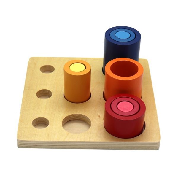 Wooden Early Education Thinking Round Block Develop Children Intelligence Baby Coordination Square Assembled Toy