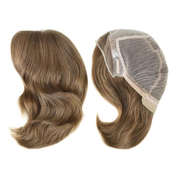 Jewish Wigs Brown Injection Silk Top Kosher Lace Front Jewish Wigs New Glueless Silk Top Human Hair short European Hair Jewish Wig