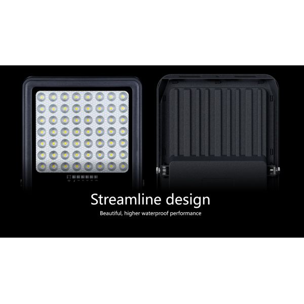 Ultra Thin 35mm Solar Panel Flood Lights 1800lm PIR Sensor IP65 Beam Angle 90 Degree