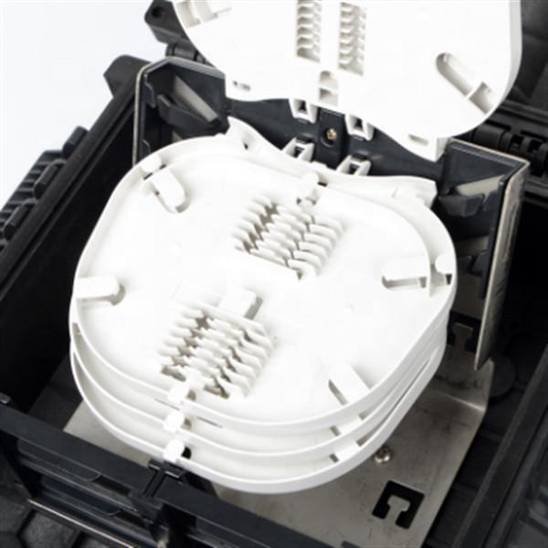 Factory production 12 port fiber optic distribution box black color pole mounting FTTH 12 core fiber optic termination box