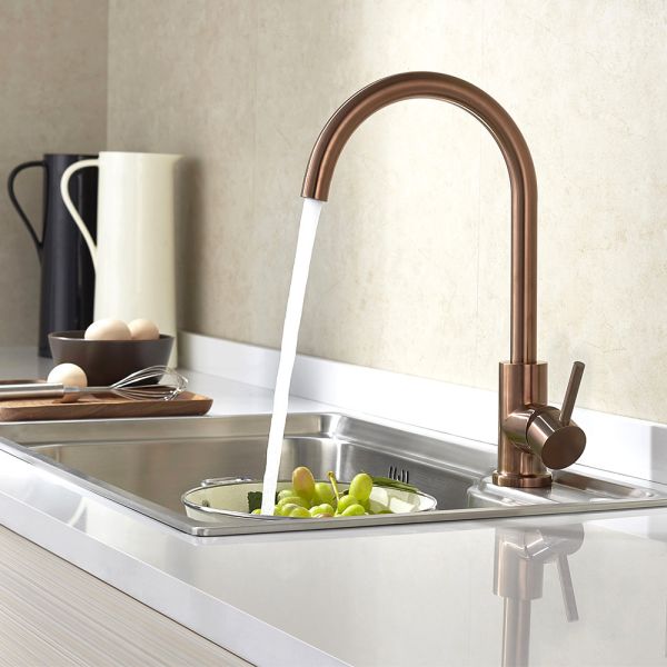 PVD Coating Copper Color Surface Kitchen Water Faucet For Sink Stainless Steel 304/316 Faucet