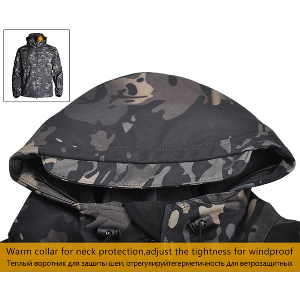 Soft Shell Custom Outdoor Clothing , Mens Tactical Jacket Heat Preservation Thermal Fleece
