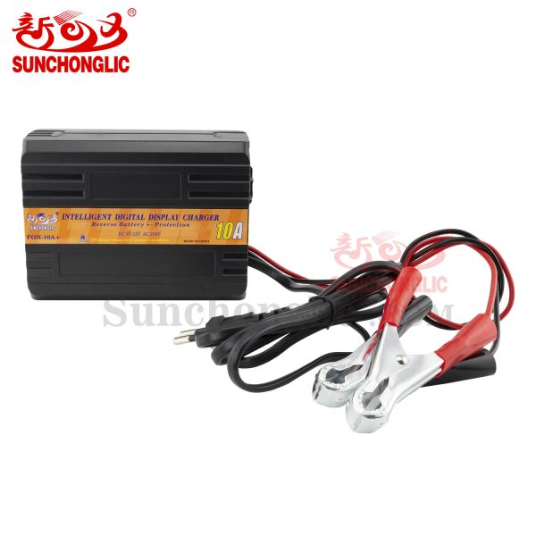 PWM-controlled Three-stage AGM GEL Battery Charger with 6V/12V Charging Voltage and 10A Current for Lead Acid Car Batteries