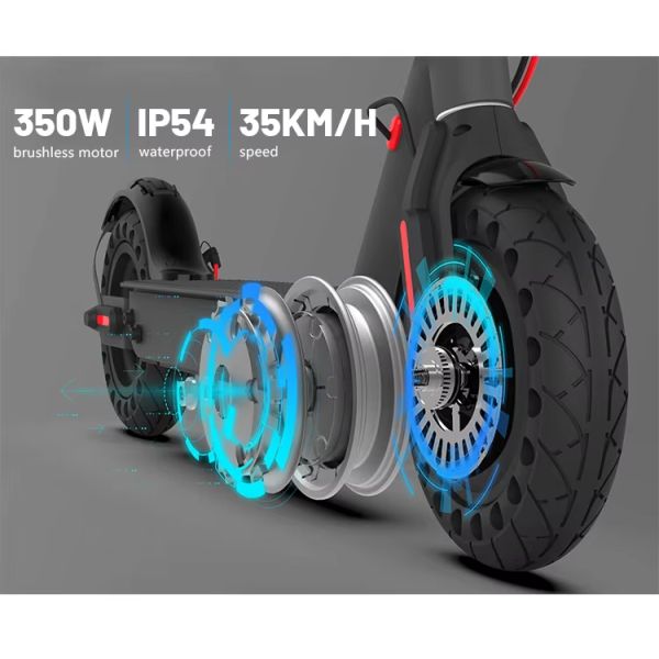 Off-Road Wide Tire 350W Folding Electric Scooter with Powerful Lithium Battery and 30km Range per Charge