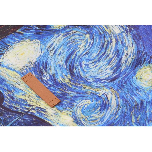 Painting Reusable Shopping Shoulder Bag Ultra Slim Foldable Canvas Beach Bag for Women