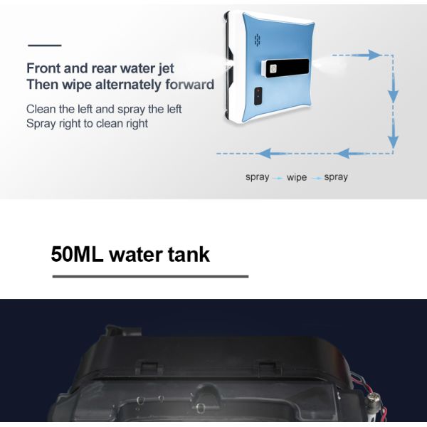 Highly Electric Remote Control Window Glass Cleaner Robot with Dual Water Spray Function