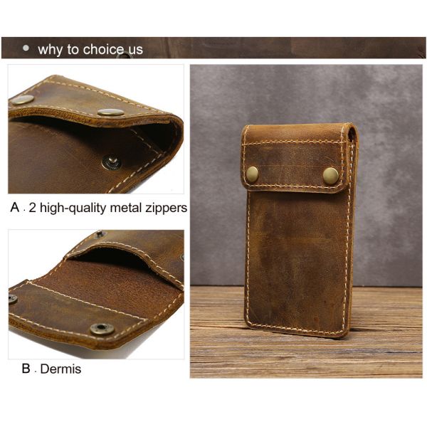 CROSS-BORDER RETRO CRAZY HORSE LEATHER WATCH BAG CONVENIENT CREATIVE LEATHER WATCH STORAGE HOLSTER