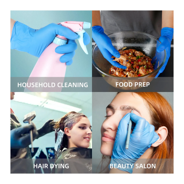 Haixin Powder Free Food Grade Work Hand Medical Disposable Nitrile Gloves