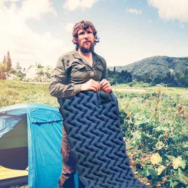 75D Polyester 2.16inch Inflatable Sleeping Pad