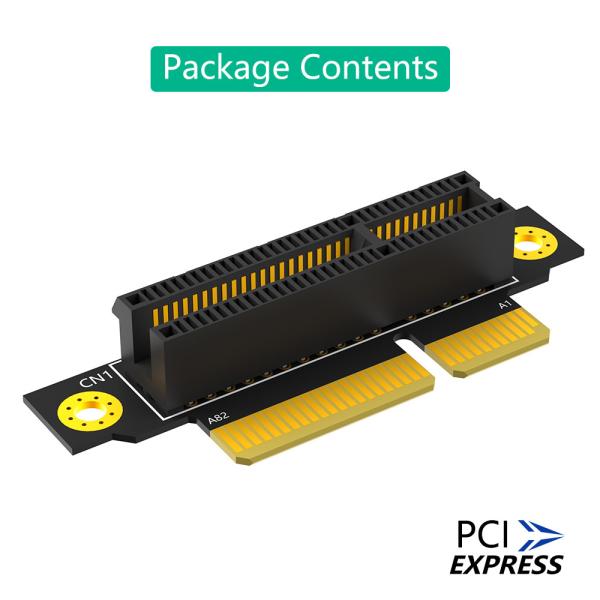 Reverse 90 Degree PCI-E 3.0 4X Slot To X4 Adapter Riser Card For 1U Server Case - Installation Direction Towards CPU