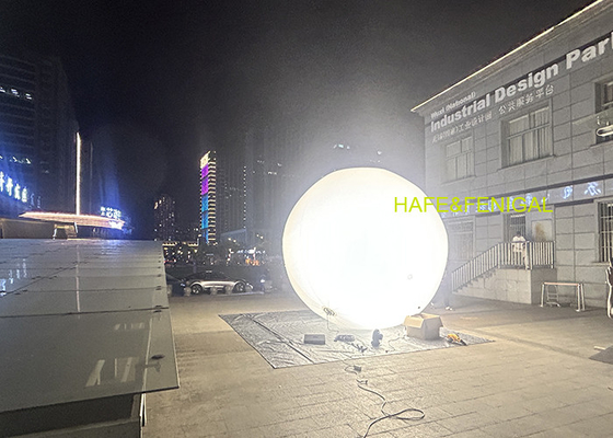 Cinematography 3.3m Diameter Sphere Hybrid Film Lighting Balloons 1.8KW With 2 Skirts CCT 2700K-6500K
