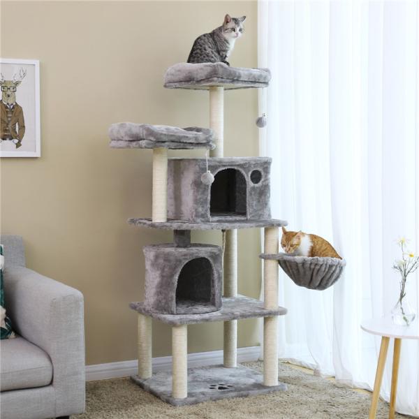 Unique Playhouse Cat Furniture Toys 45*55*152cm With Sisal Covered Ce Certification