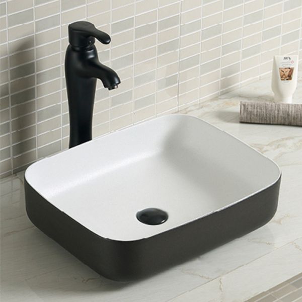 Небольшая прямоугольная встречная верхняя раковина сосуда фарфора таза мытья 20 дюймов