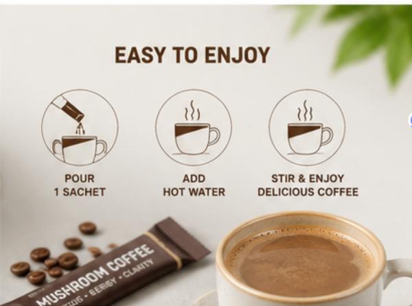 High Potency Mushroom Coffee Blend Focus Products With 1000mg Lion'S Mane 100mg L-Theanine