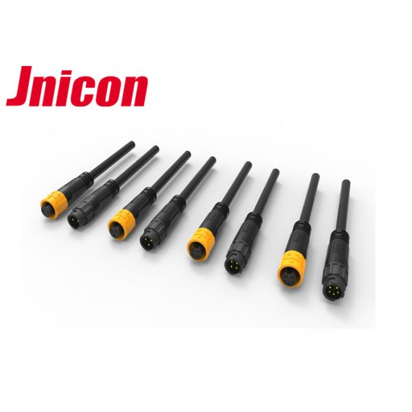 10A 300V IP67 Waterproof Connector Black And Yellow Molded With Cable Outdoor