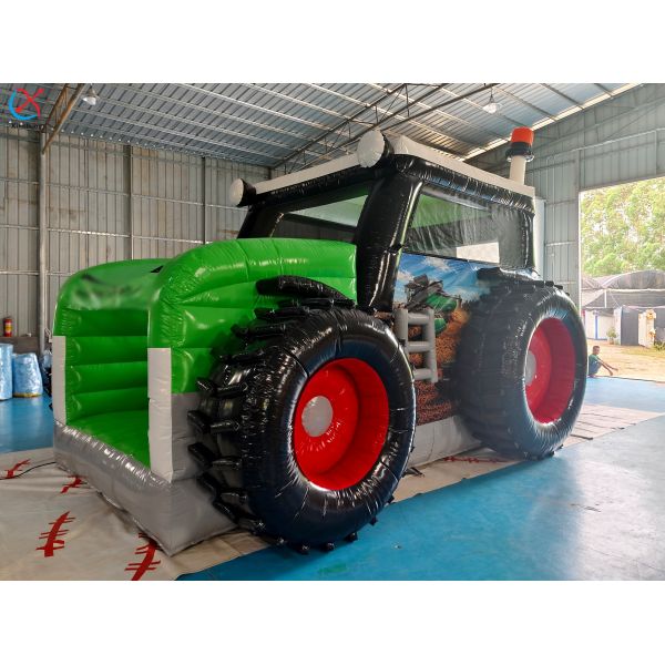 Commercial Custom Tractor Shaped Inflatable Bounce House Farm Themed for Kids