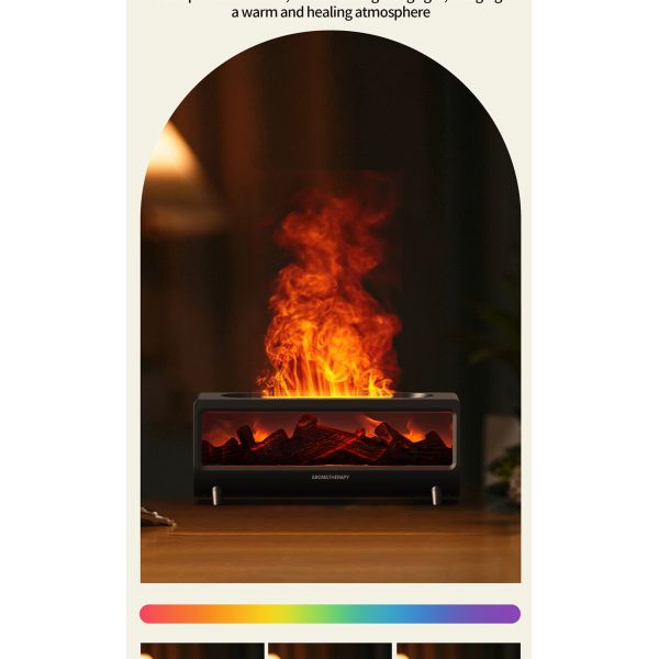 Home Ultrasonic Aroma Humidifier Colorful Flame Air Aroma Diffuser CE FCC RoHS Approved