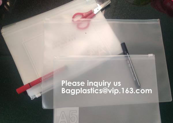 Waterproof Clear Plastic Zip Lock PVC A5 Document File Zipper Bag,Stationary Pen Pencil Packaging Bags,holder, case,pac