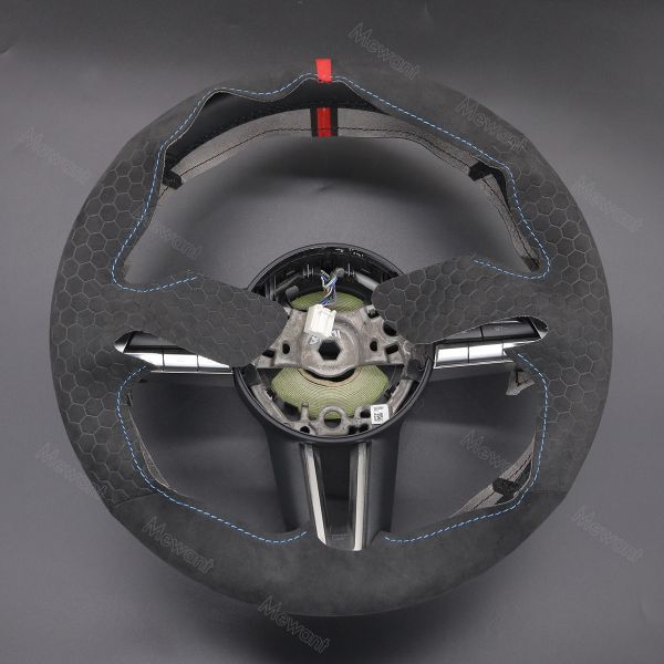 Custom Soft Embossed Athsuede Steering Wheel Cover for CX-3 Mazda 3 Axela 2019-2023