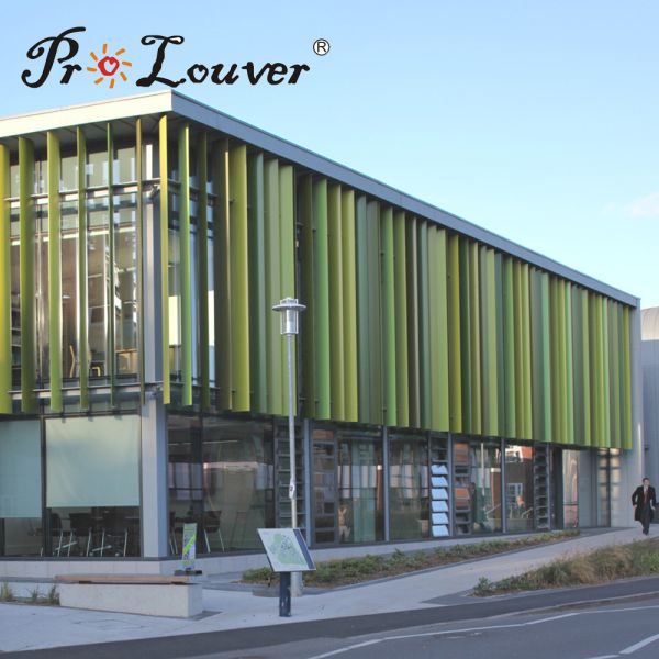 Architectural Exterior Aerofoil Sun Louver, Aerofoil Outdoor Aluminum Louver