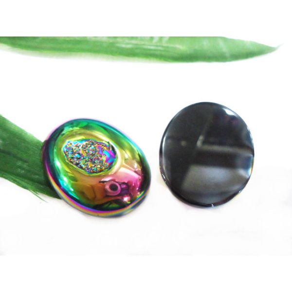 Personalized Mix Color Natural Oval Druzy Agate Cabochon Jewelry 10 - 30 MM