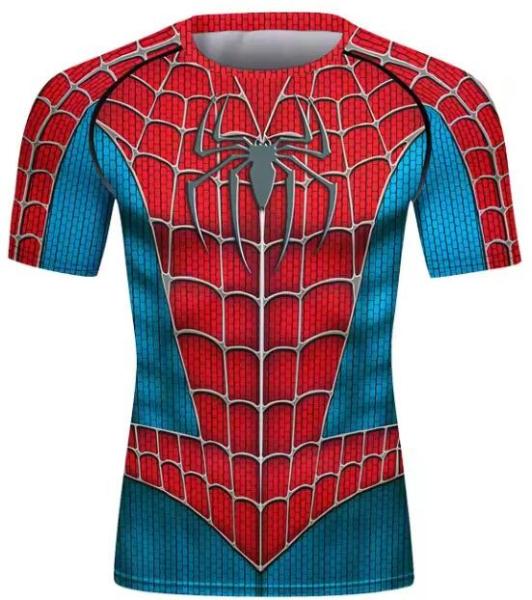 Manga curta Sublimação Camisa de compressão Bjj MMA Usar Cosplay Roupa de super-herói