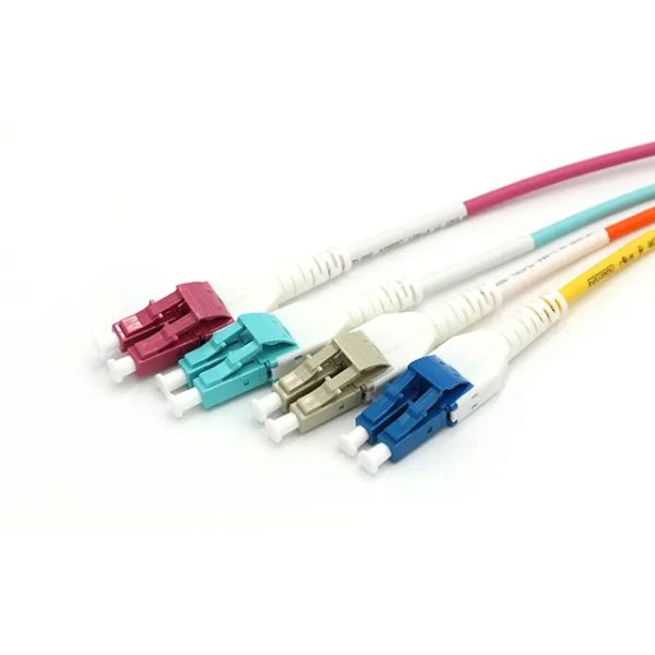 G657 Single Mode Fiber 8 Cores MPO To DLC MTP 8F to LC Duplex Uni-boot Optical Fiber Break-out Fan-out Patch Cord