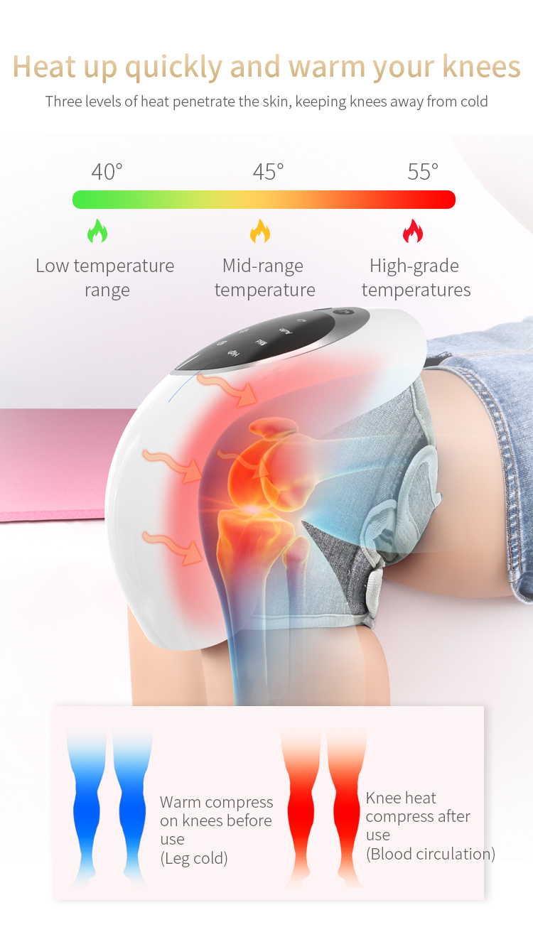 Masajeador De Rodilla Rechargeable Heat Laser Brace air Compression Electric Knee Massager