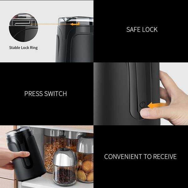 Burr Blade Household Coffee Grinder 40g 3.7*6.8 Inches 150W