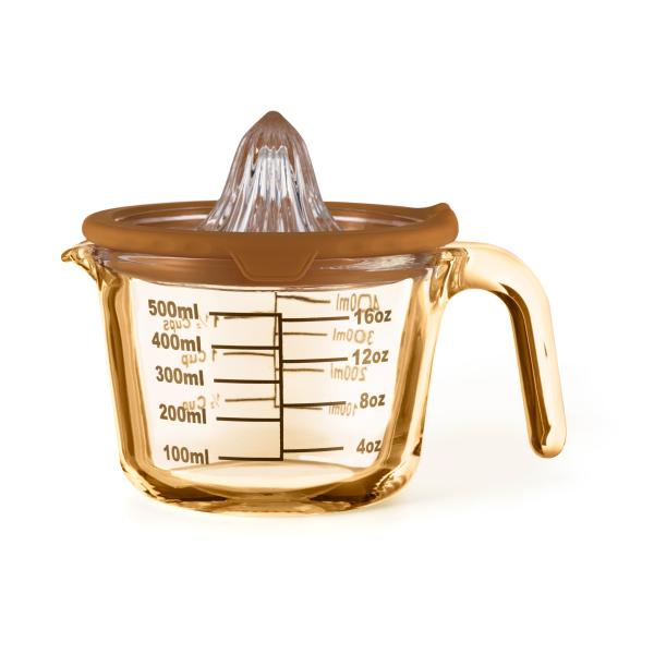 Heat Resistant Amber Color Glass Measuring Cup Glass Measuring Pitcher With Handle