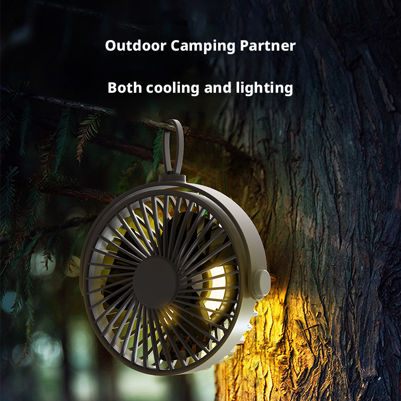 Tripod Pedestal Fan Camping Ceiling Fan With Detachable Bracket 360 Degree Rotation