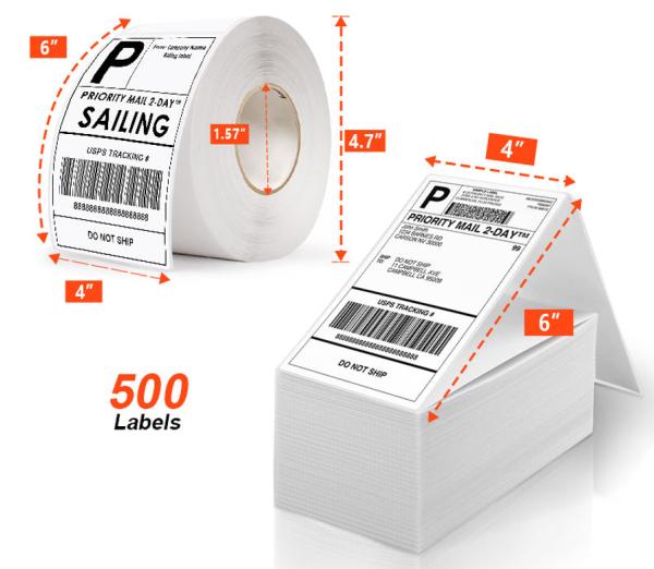 Professional Custom Direct Thermal Labels Durable Thermal Sticker Roll Oil Resistant