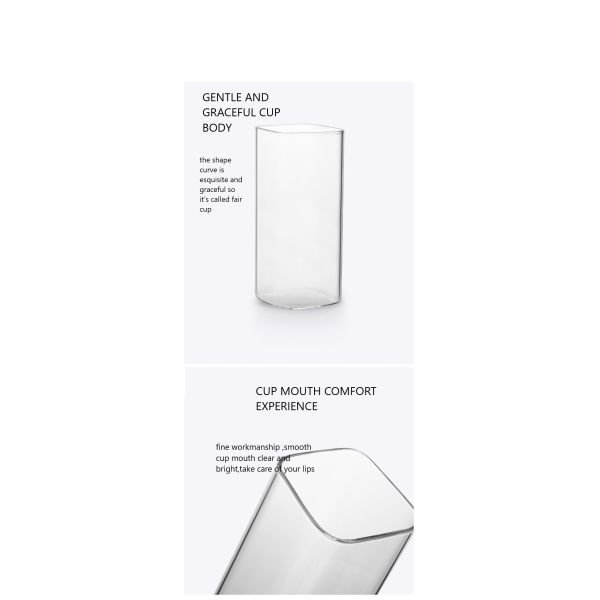 Square Straight High Borosilicate Glass Cup OEM Capacity Glass Coffee Cups