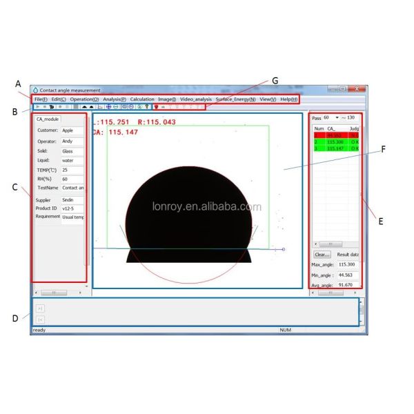 Integral Incline Optical Contact Angle Measuring Instrument
