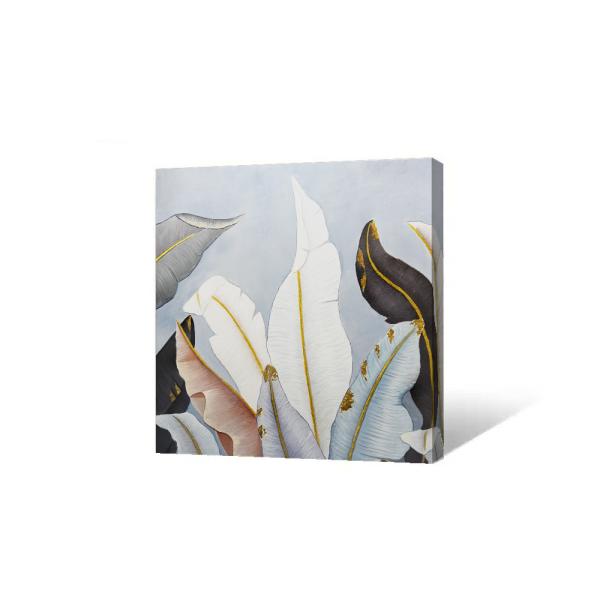 Modern Style Hand Painted Oil Painting Abstract Flower Textured Canvas Painting Framed