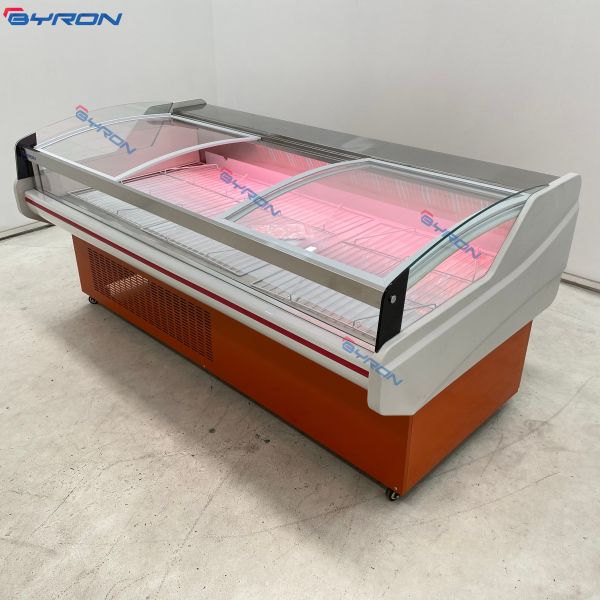 Customizable Meat Display Cooler Lighting Adjustable Meat Display Refrigerator