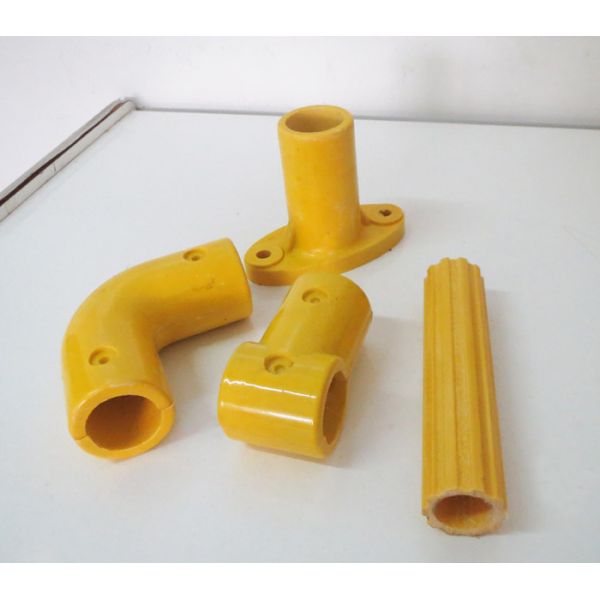 Round/Square Railings FRP Handrail Fittings for Industrial Design Fiberglass Railing