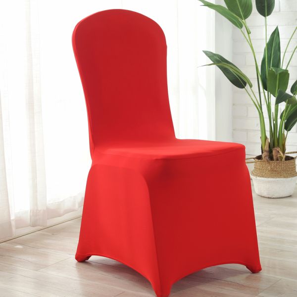 White Red Blue Polyester Spandex Banquet Chair Covers