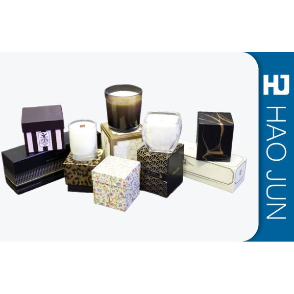 Customized Cardboard Gift Boxes , Recyclable Paper Candle Box