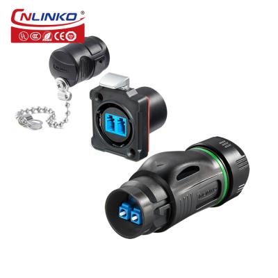 CNLINKO M24 Plastic IP68 Waterproof LC Male Female Connector Circular Fiber Optic Connector