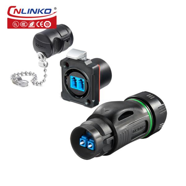 CNLINKO M24 Plastic IP68 Waterproof LC Male Female Connector Circular Fiber Optic Connector