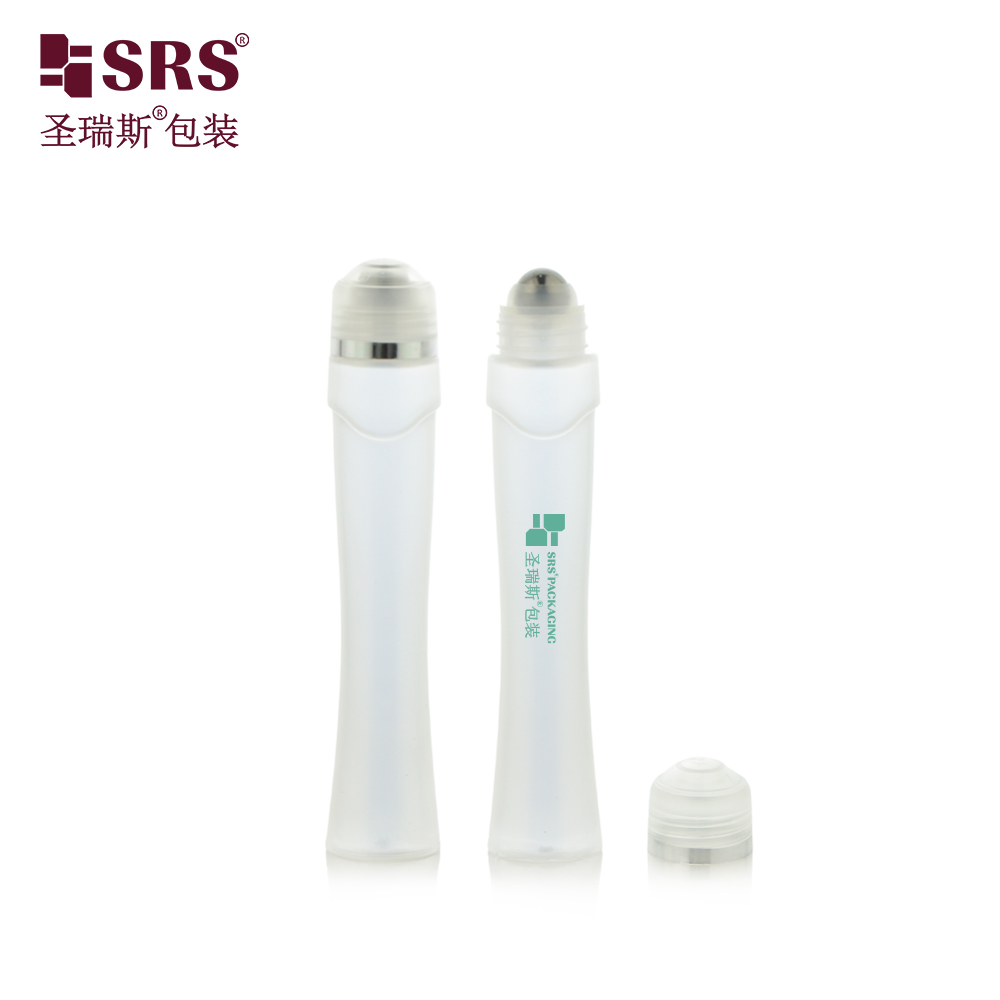 Curved PETG Roll On Bottle 12ml With Stainless Steel Roller Ball for Skin Care Liquid