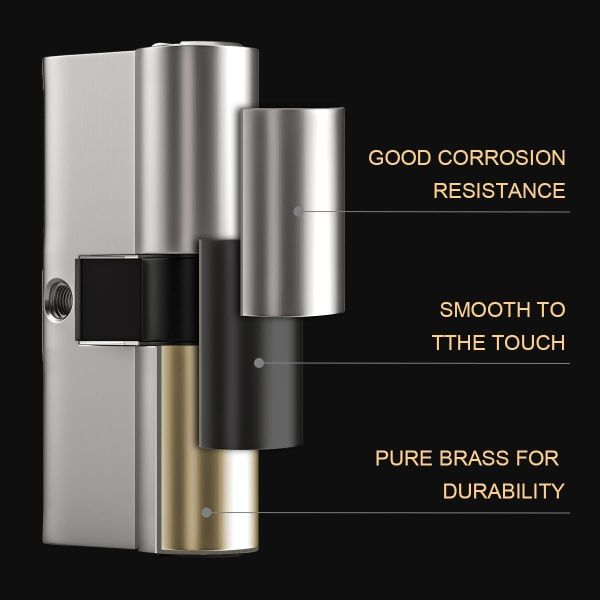 Nickel Euro Cylinder Lock,Door Barrel Lock,Key/Key with 3 Standard Keys, Door Cylinder