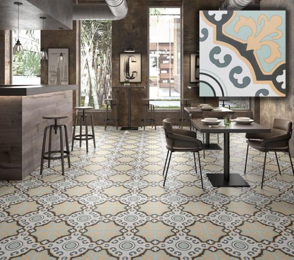 Green Clay Ceramic Rustic Tile 250x250mm Indoor Floor