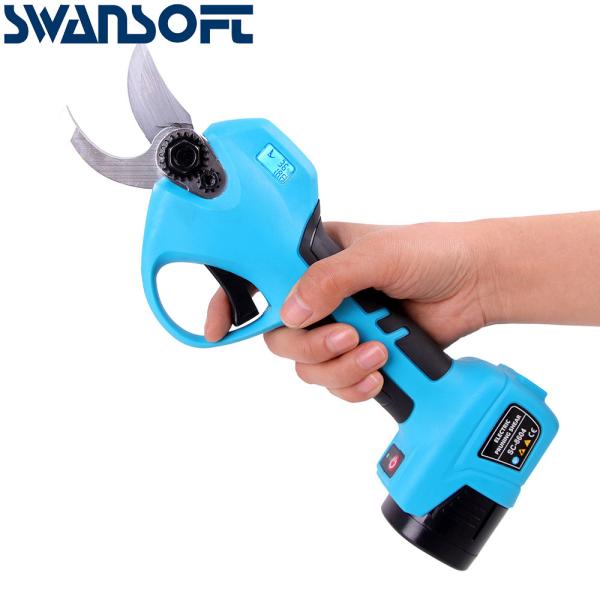 Swansoft Electric Ratchet Loppers Cordless Pruning Shears Electric Bypass Pruner Portable Elcectric Sicssors